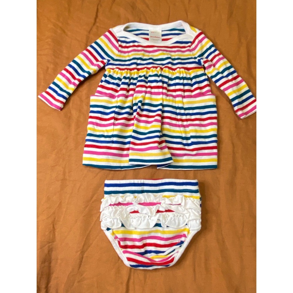 Hanna Andersson Baby Dress & Bloomer Set 3 -6 Months Stripes sku1